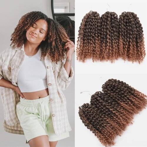 Full Star Marley Hair Braids 8" 3Pcs/lot 90g Black ombre Brown Bug Pink Red color Twist synthetic Hair hair crochet