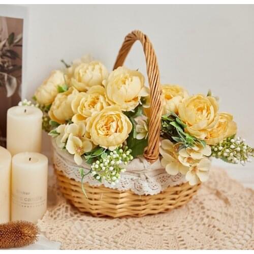 Silk Bouquet Peony Artificial Flower Cheap Bridal Wedding Home Decoration