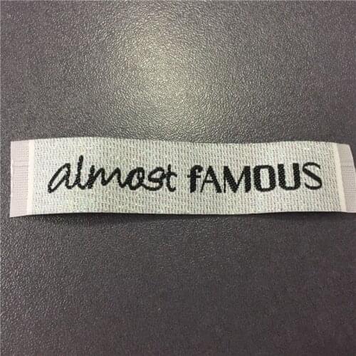 Custom High Density Mosaic Gold background with black Letters Woven Label Laundry Labels For Clothing