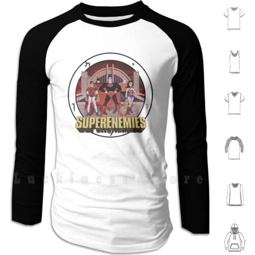 Super Enemies Hoodie Long Sleeve Super Friends Superfriends Super Enemies Superenemies Satan Baphomet Vintage