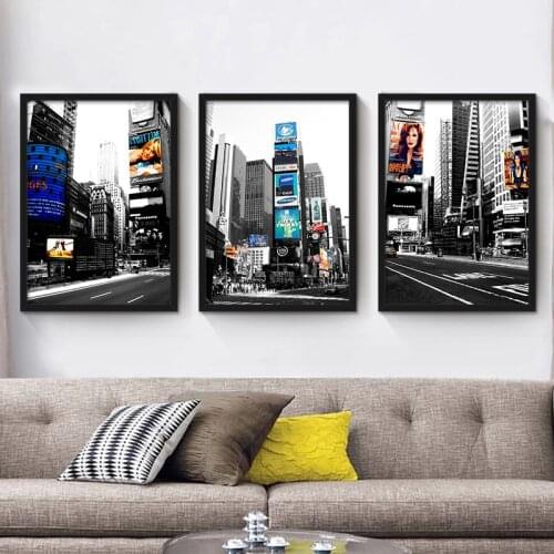 HAOCHU United States New York City Street View Yellow Taxi Living Room Restaurant Wall Paintings City Modern Street View