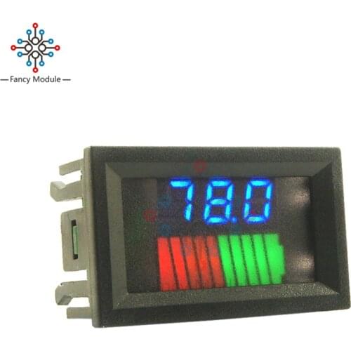 Diymore 12V 24V 36V 48V 60V 72V Acid Lead 10 Level Batteries Indicator Battery Capacity Digital LED Tester Blue LED Voltmeter