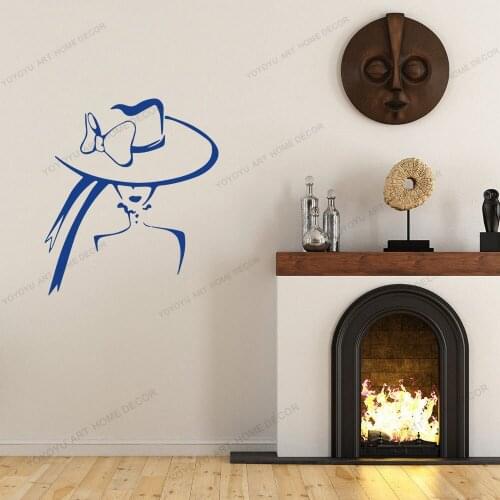 Beauty Salon Woman Hat Makeup Styling Silhouette Wall Stickers Applicable Wall Decal Beautiful Vinyl Art Mural Girls Room CX1361