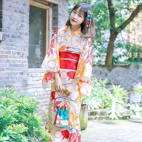 Japanese Kimono Traditional Obi Yukata Women Costume Japanese Cosplay Kimono Dress Oriental Traditional Japanese Kimonos FF2879