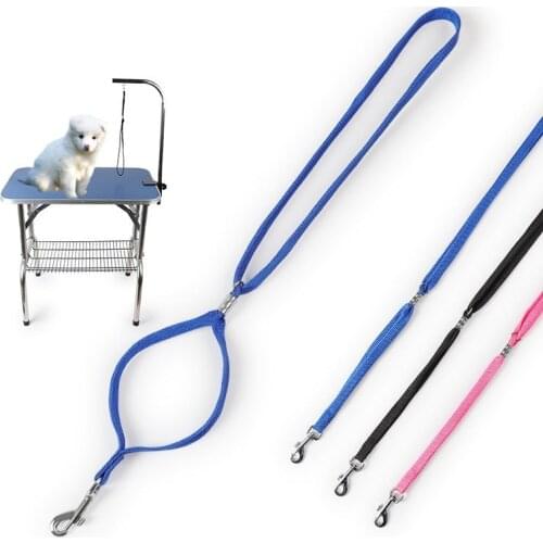 1pc Durable Dog Leash Nylon Pet Noose Loop Lock Clip Rope Harness Dogs Grooming Table Arm Bath Restraint Rope