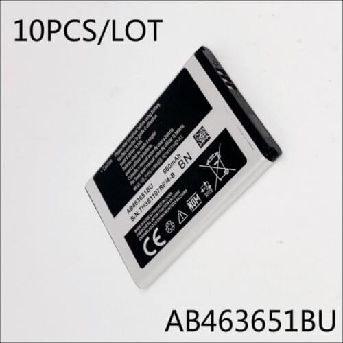 10PCS/LOT AB463651BU Battery For Samsung S5610 W559 S5620 S5630C C3200 F339 S5296 C3322 C3530 Battery AB463651BE AB463651BU