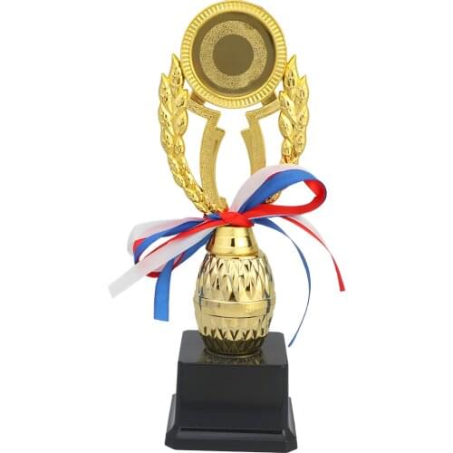 19.5cm Golden Creative Design Award Trophy Reward Prizes Decor Competition Sport Gift Awards Trophy with Black Base for