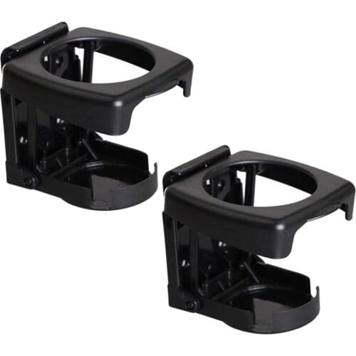 2Pcs Car Folding Drink Holder Boat Vehicle Can Cup Mugs Stand Portable Black