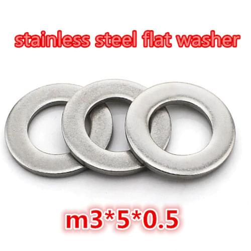 200pcs high quality 304 stainless steel m3 thin / thinest flat washer/plain washer/shim washer 3.15*5.05*0.5