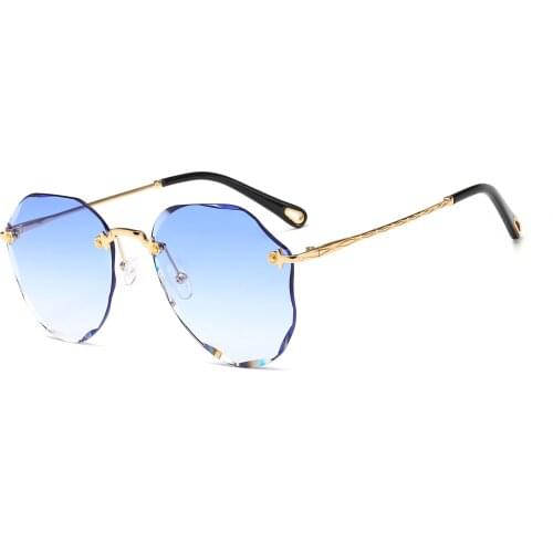 2020 New fashion HD lens sunglasses metal Frameless decoration luxury brand designer women mirror sunglasses men uv400 shades