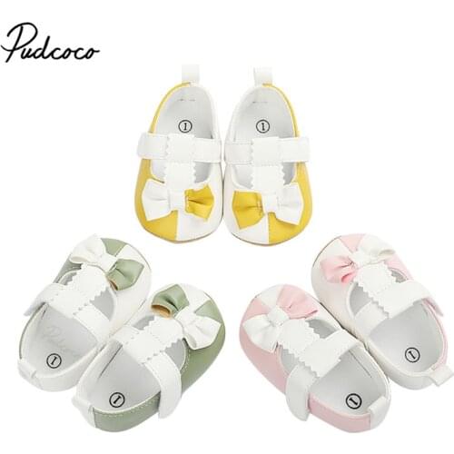 2021 Fashion Baby Princess Dress Shoes, Non-Slip Soft Sole T-Strap Patchwork Color Block Mary Jane Flats with Bowknot