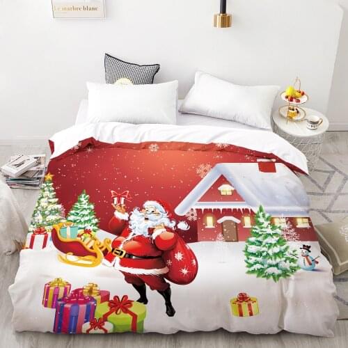 3D HD Digital Printing Custom Duvet Cover,Quilt/Blanket case Queen King Bedding 200x200 for kids,Christmas Santa Claus red Gift