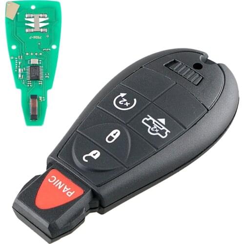 433MHz 5 Buttons Remote Car Key Fob Car Auto Replacement with Chip GQ4-53T Fit for Dodge Ram 2013 2014 2015 2016 2017