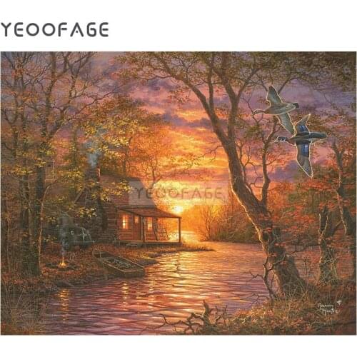 5D DIY Diamond Embroidery Lakeside scenery Diamond Painting Cross Stitch Home Decor Full Mosaic Crafts rhinestones Needlework