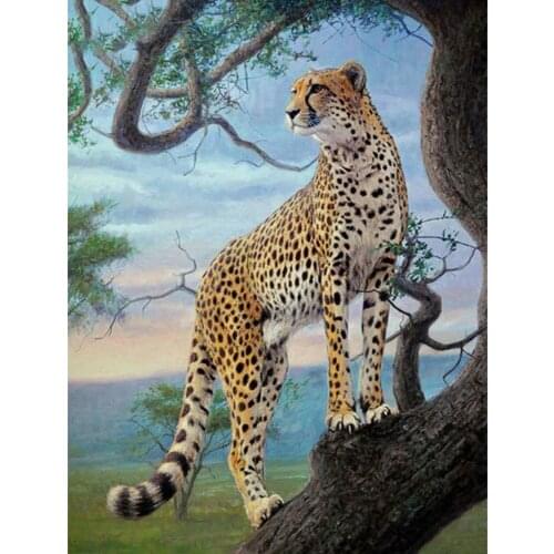 Diamond Painting Full Square/Round Cool Leopard DIY 5D Embroidery Animal Mosaic Picture Home Decoration Craft Gift XN1345