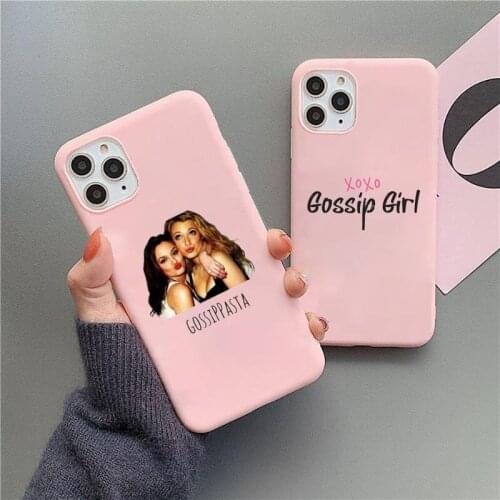 Gossip Girl Love Best Friends Phone Case Pink Candy Color for iPhone 11 12 mini pro XS MAX 8 7 6 6S Plus X SE 2020 XR