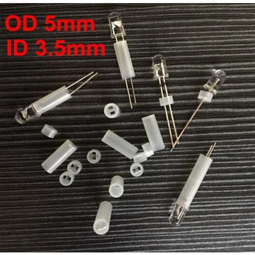 1000pcs 5*5.5 5x5.5 OD*L Two Holes White Cylinder Round LED Diode PCB Board Mount Support Pillar Isolation Column Hood Spacer