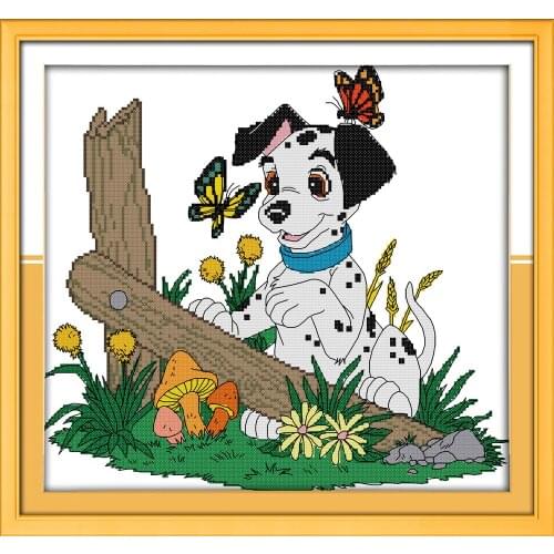 Dalmatian (3) cross stitch kit DIY hand embroidery set craft handmade needlework cross-stitching DMC color Dreamfounder