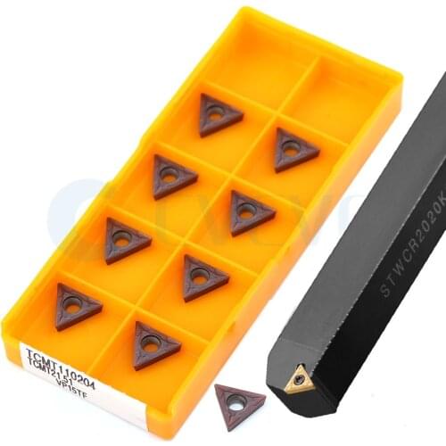 STWCR1212 STWCR1616 STWCR2020K11 STWCL2525 CNC External Turning Tools Holder +10Pc Lathe Machine TCMT Carbide Insert High Finish