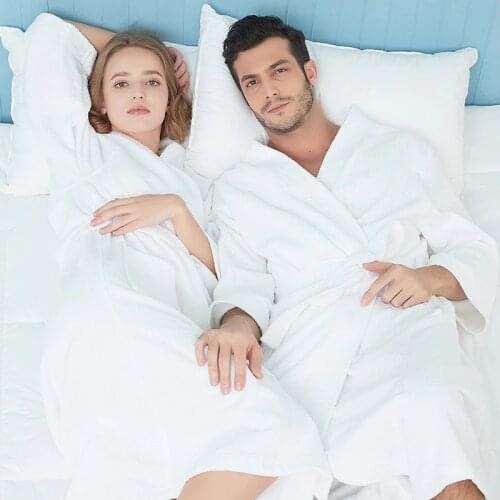 Hotel Cotton Bathrobes Autumn Thick Towel Towel Absorbent Couple Nightgown New Kimono Collar Sleepwear Nightwear Home Service