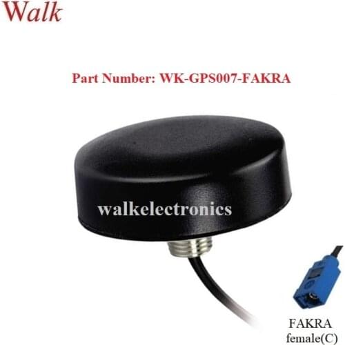 IP67 outdoor use high gain screw mount GPS Active Car Antenna FAKRA female connector and RG174 cable