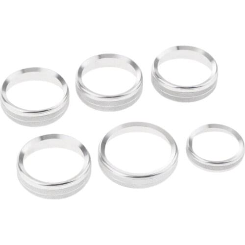 Switch Buttons Cover Trim for Ford F150 2016 - 2018 Air Conditioning Climate Control Ring Knob Trim Ring Sticker 6Pcs
