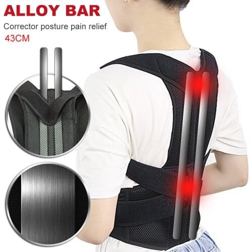 Alloy Bar Posture Corrector Shoulder Back Brace Clavicle Support Slouching Hunching Adjustable Trainer Waist Lumbar Orthopedic