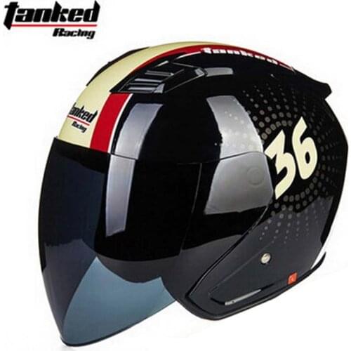 Autumn Winter Tanked Racing half face motorcycle helmet motorbike helmets mad of ABS and PC Visor lens 11 color