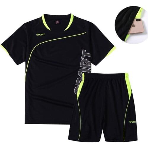 Mens summer sports suit jogging pants summer cotton short-sleeved T-shirt + shorts casual wear running training sportswear