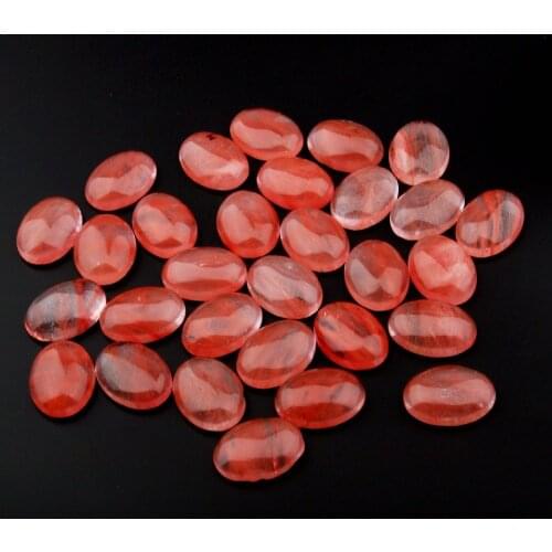 Natural Watermelon Red Stone Cabochon Beads Flat Back Oval No Hole Loose Beads For jewelry making DIY Ring Necklace accessories