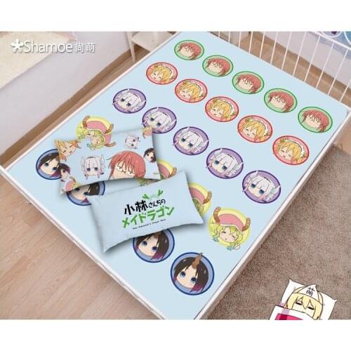 Japanese Anime Cartoon Kobayashi-san Chi no Maid Dragon Mattress Cover Fitted Sheet Fitted cover bedspread counterpane No.1