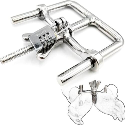 Password Padlock Metal Handcuffs For Sex Adult Games Torture Stainless Steel Hand Cuffs Bondage Restraints Couples BDSM Toys