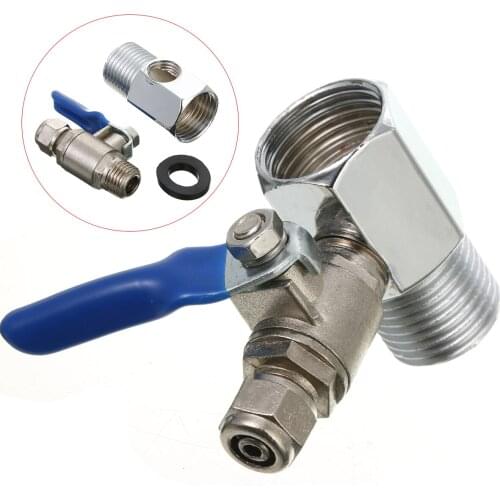 Sliver stainless 1/2''To 1/4'' Thread Ball Valve 3 Way RO Feed Water Adapter Valve Tube Quick Connector for Garden Plumbing Tool