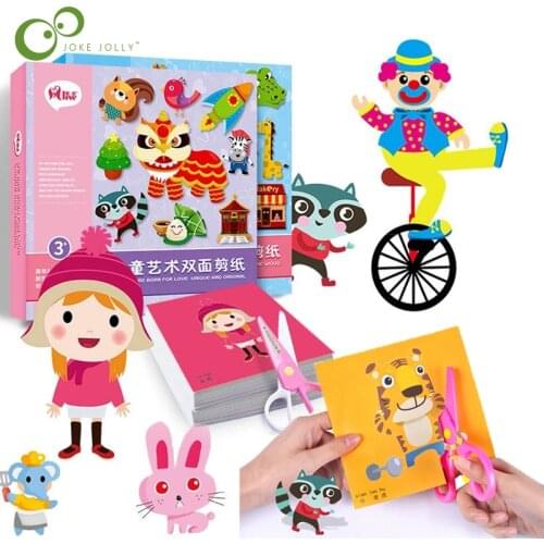 100pcs/set Kids Cartoon Color Paper Folding and Cutting Toys Children Kingergarden Art craft DIY educational toys YJN