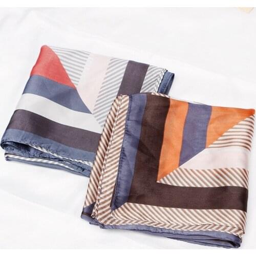 2020 70x70 Colorblock Multipurpose women Silk twill scarf Satin square tie Hairband ladies foulard femme towel bufanda shawl