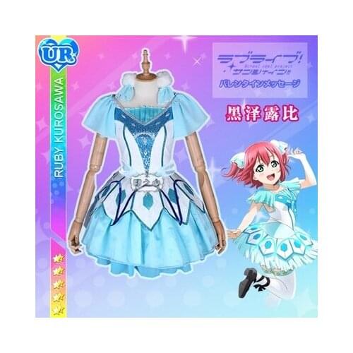 [STOCK] 2018 Anime Love Live Sunshine! Ruby Kurosawa Cosplay Blue World Uniform Cosplay Costume For Halloween Free Shipping New