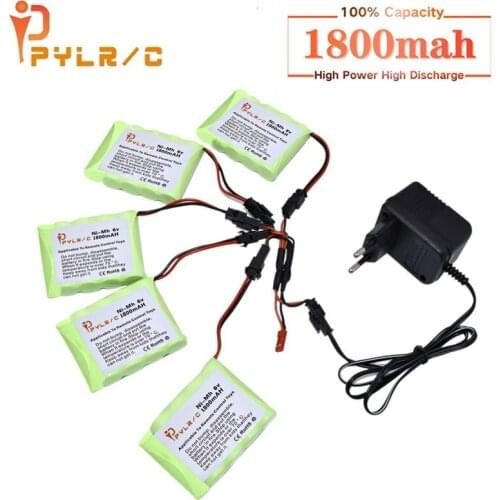 6v 1800mah Ni-CD Battery And Charger For Rc toys Car Tanks Robots Gun 1800mah AA 6v Rechargeable Battery Pack For Rc Boats