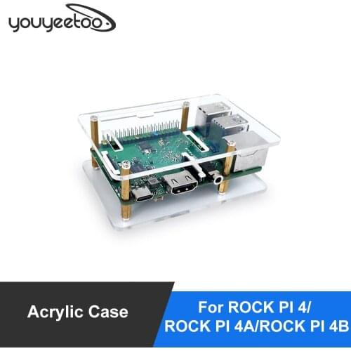 Acrylic Case (incl. CPU Heat Sink) for ROCK PI 4/ rock pi 4A/rock pi 4B