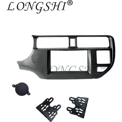 LONGSHI New 2Din Car Radio Fascia for 2011 2012 2013 KIA K3 RIO Left Hand Car with SRS Hole Audio Frame Stereo Install Panel Kit