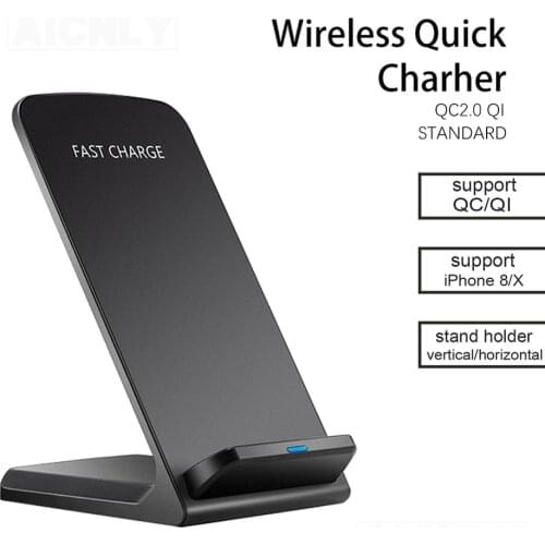 10W Wireless Charger Quick Charge Dock For Samsung S10 S20 Fast Charging Stand Phone Holder For iPhone SE2 11 Pro XS Max XR X 8