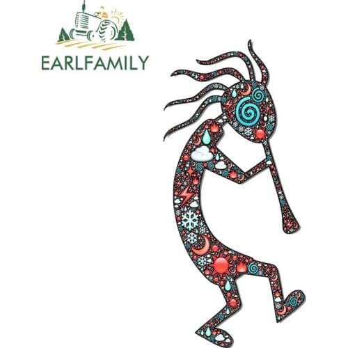 EARLFAMILY 13cm x 6.2cm For Kokopelli Car Assessoires Stickers Air Conditioner Decal Scratch-Proof Waterproof Bumper Trunk Decor