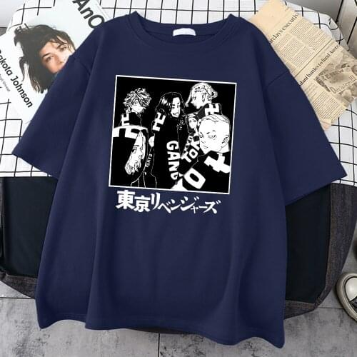 Tokyo Revenge Anime T Shirt Summer Short Sleeve Men Clothing Aesthetic Harajuku Tee Tops Vintage Oversize Tee-Shirt For Male