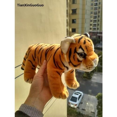 About 30x20cm lovely baby tiger plush toy cartoon standing yellow tiger soft doll baby toy ,birthday gift b2828