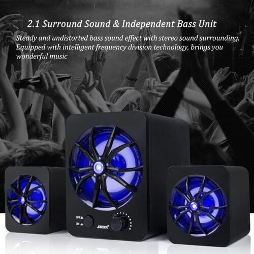 Computer Speaker With LED Light USB Wired Combination Bass Stereo Speakers Music Player Subwoofer for Laptop PC