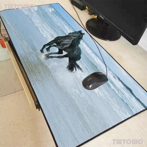 Animal Black Horse Extend Large Mouse Pads Naturalrubber Gaming Mice Mat L/XXL With Locking Edge