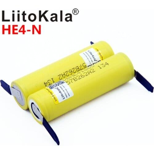 New Original HE4 2500mAh Li-lon Battery 18650 3.7V Power Rechargeable batteries Max 20A,35A discharge + Nickel sheet
