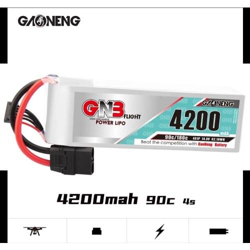 Gaoneng GNB 4200mAh 4S 14.8V 90C/180C Lipo Battery XT60 XT90 T Plug for UAV RC Car RC Boat RC Helicopter Airplane RC Parts