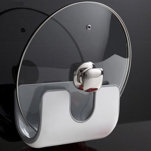 Multifunction Wall Mounted Pan Pot Pan Cover Lid Rack Holder Stand Cutting Board Holder Kitchen Organizer With Four Hanger Hooks