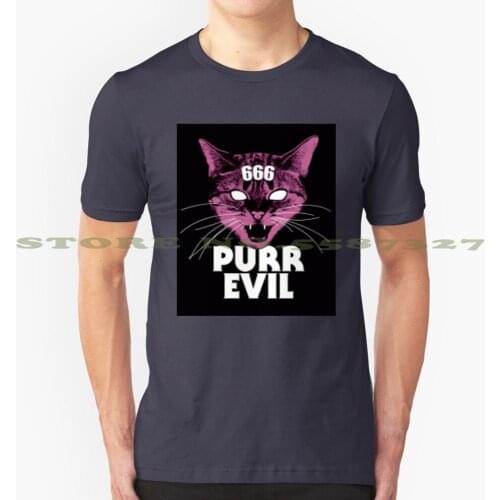Purr Evil Fashion Vintage Tshirt T Shirts Devil Cat Evil Cat Cat Lovers Humorous Cat Satan Cat 666 666 Cat Fun Cat Satans Cat