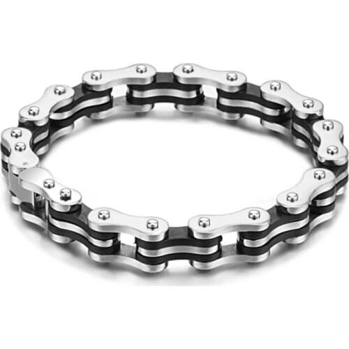 Mens Fashion 316L Stainless Steel Bicycle Chain Bracelet Personality Motorcycle Party Punk Males Bracelet Jewelry Accessories